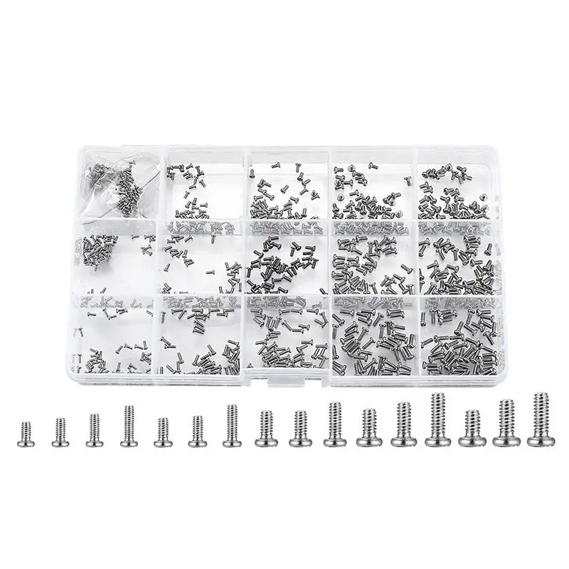 

800 Pc Tiny Screws For Electronics, Small Mini Pan Head Machine Screws Kit For Eyeglasses Watches Clocks Repair Accessories-[Ace