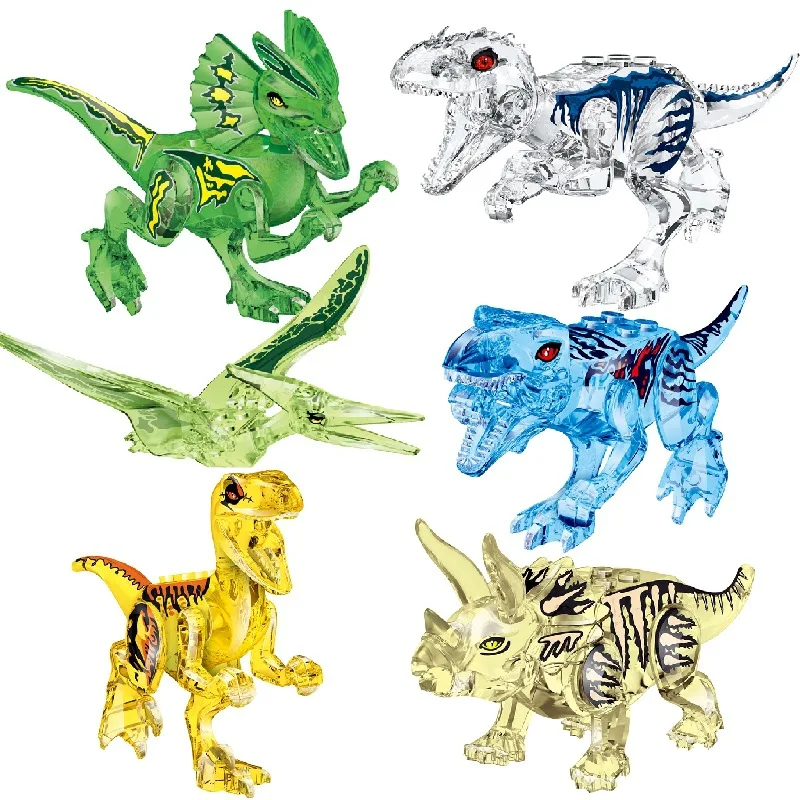 Décennie s de construction de figurines de dinosaures, briques d'assemblage, jouets de figurine d'anime, compatibles avec 208.assic World, 8 pièces par ensemble