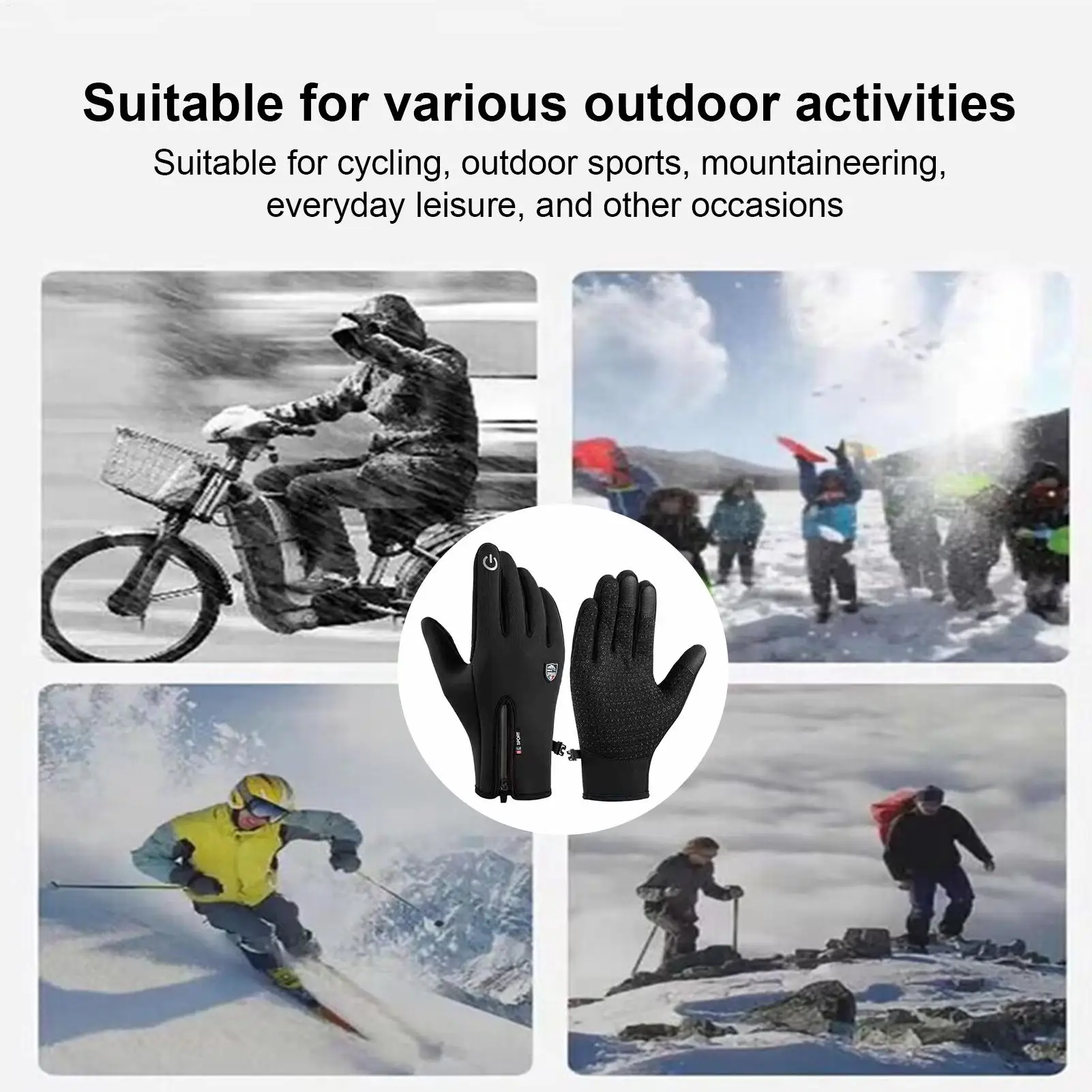 قفازات للطقس البارد مقاومة للرياح قفازات حرارية مقاومة للماء قفازات حرارية لتشغيل الكلاب والمشي لمسافات طويلة وتسلق الجبال