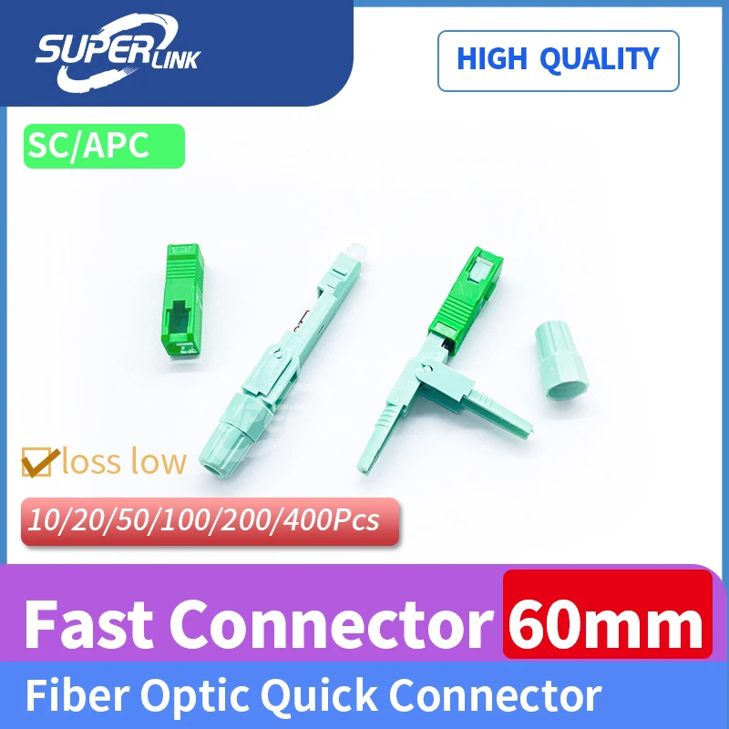 

НОВЫЙ быстрый разъем SC/APC, одномодовый оптоволоконный разъем для холодной сращивания, инструмент FTTH, предварительно вставленный тип SC-APC, бесплатная доставка