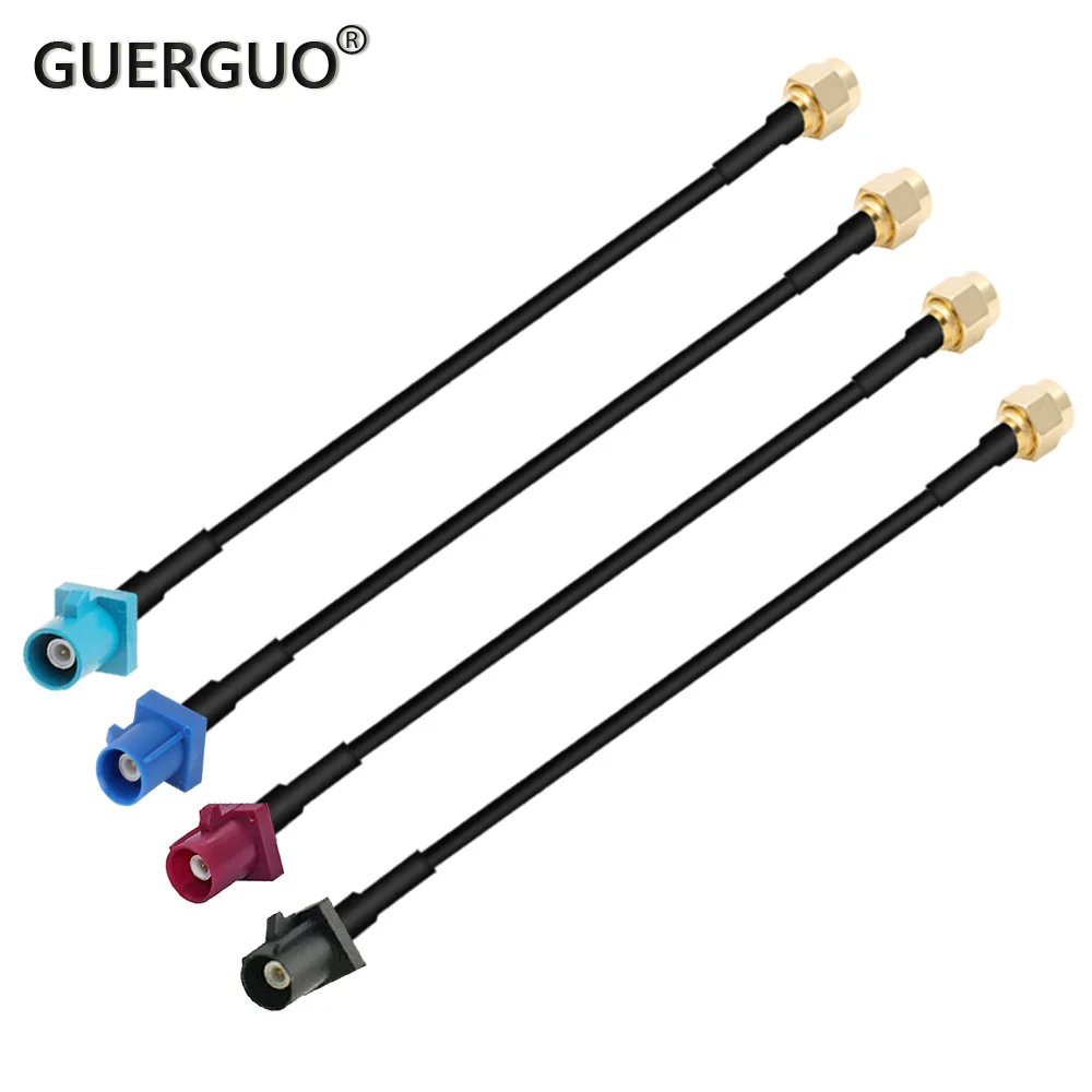 5PCS FAKRA Z FAKRA C Male to SMA Male Plug RG174 Cable GPS Antenna Extension Adapter RF Coaxial Pigtail for Auto Car Vehicle