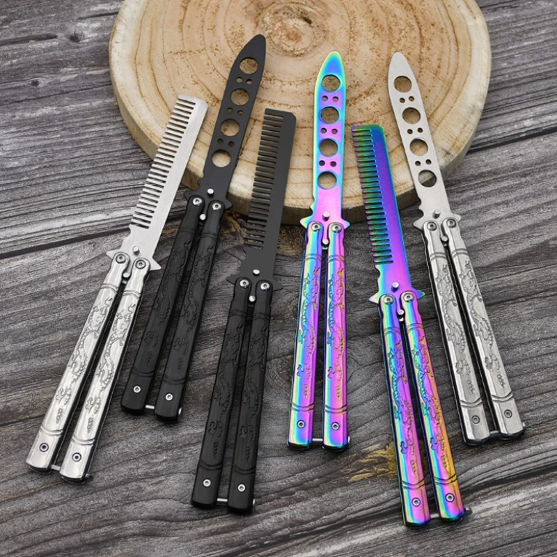 

Portable Practice Butterfly Knife CSGO Balisong Trainer Stainless Steel Pocket Foldable Knife Training Tool for Outdoor Games