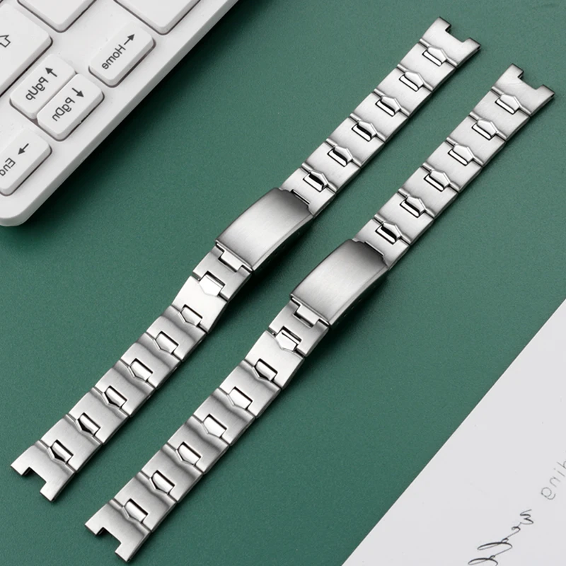 Steel Wristband for Casio Women\'s strap LTP-1241D-4A Series Cherry Blossom Pink Fashion Precision Steel Wristband 14mm Bracelet