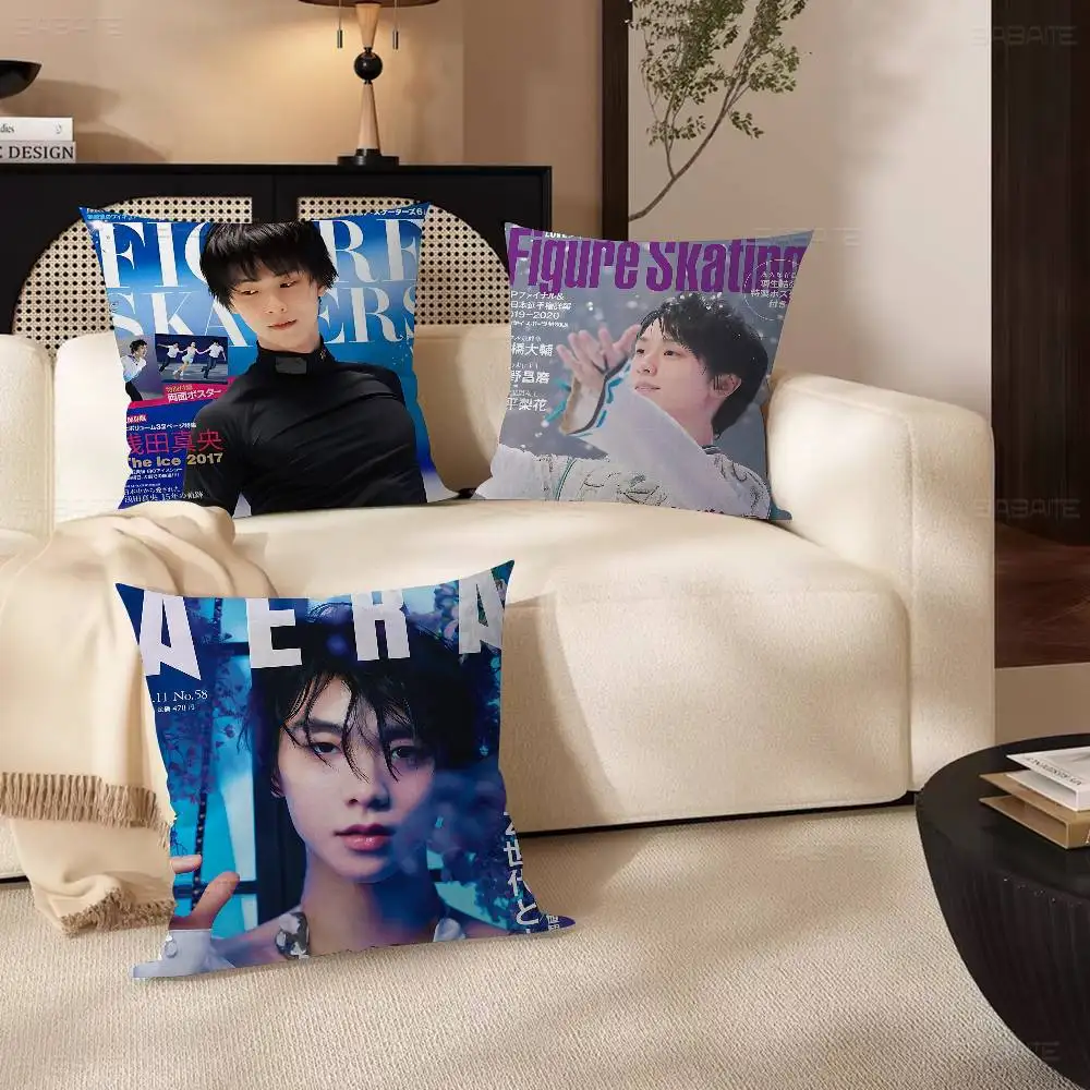 Klassischer Y-Yuzuru H-Hanyu Skating Kissenbezug, Toon-Geschenk, Kissenbezug für Schlafzimmer, Zuhause, Sofa, Stuhl, Sitz, Dekoration, Kissenbezug