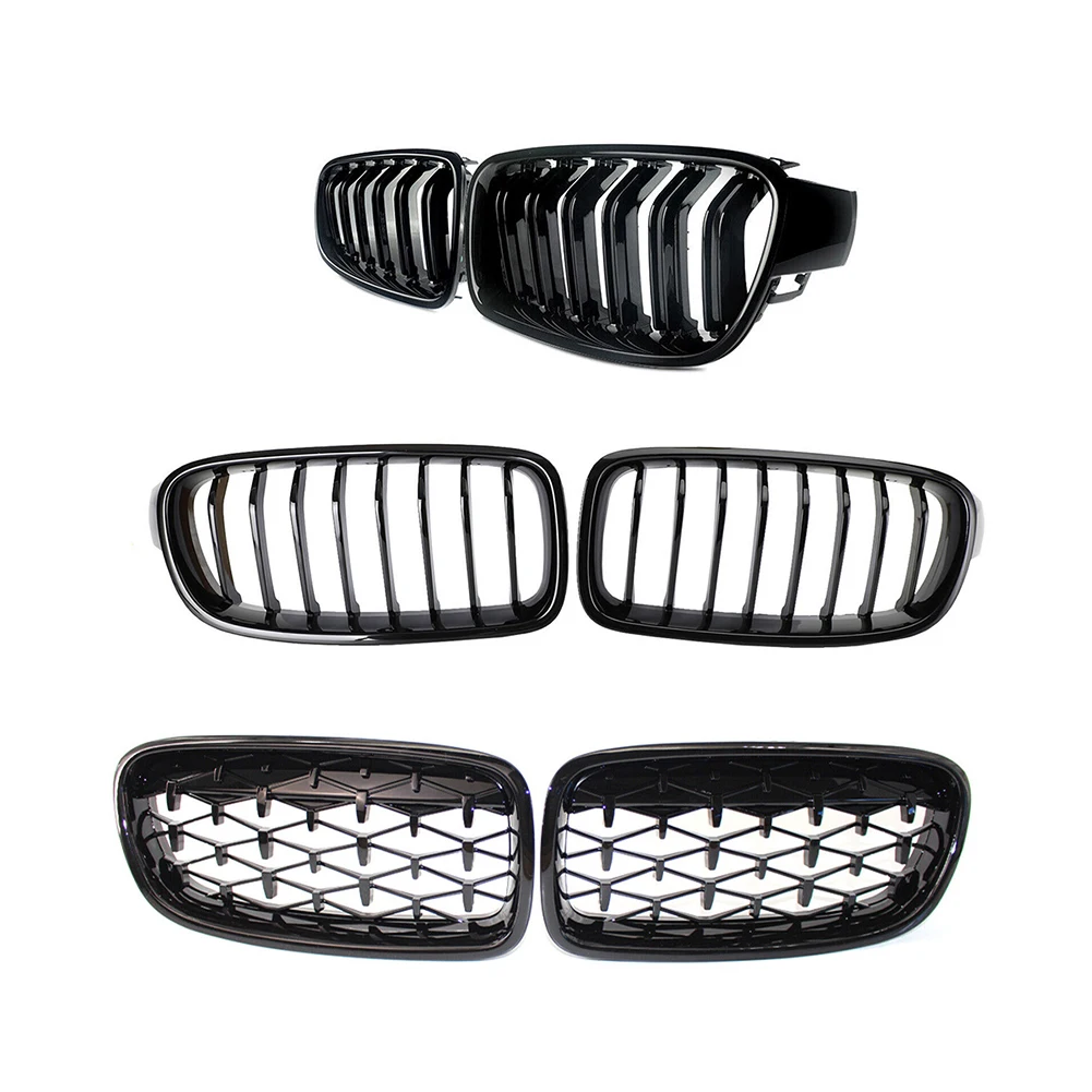 2Pcs Car Front Hood Kidney Grille Compatible For 3 Series F30 F35 2010-2016 OE 51130054493 51130054494