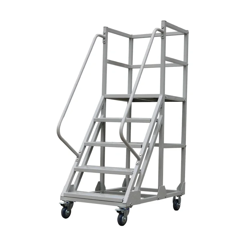 Jingmu ascending ladder supermarket warehouse mobile tally platform truck detachable pickup ladder customized