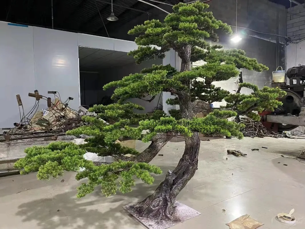 Large Artificial Fake Pine Bonsai Tree Landscape Decoration Faux Pine Tree for Indoor Outdoor Home Office Shopping Mall Decor