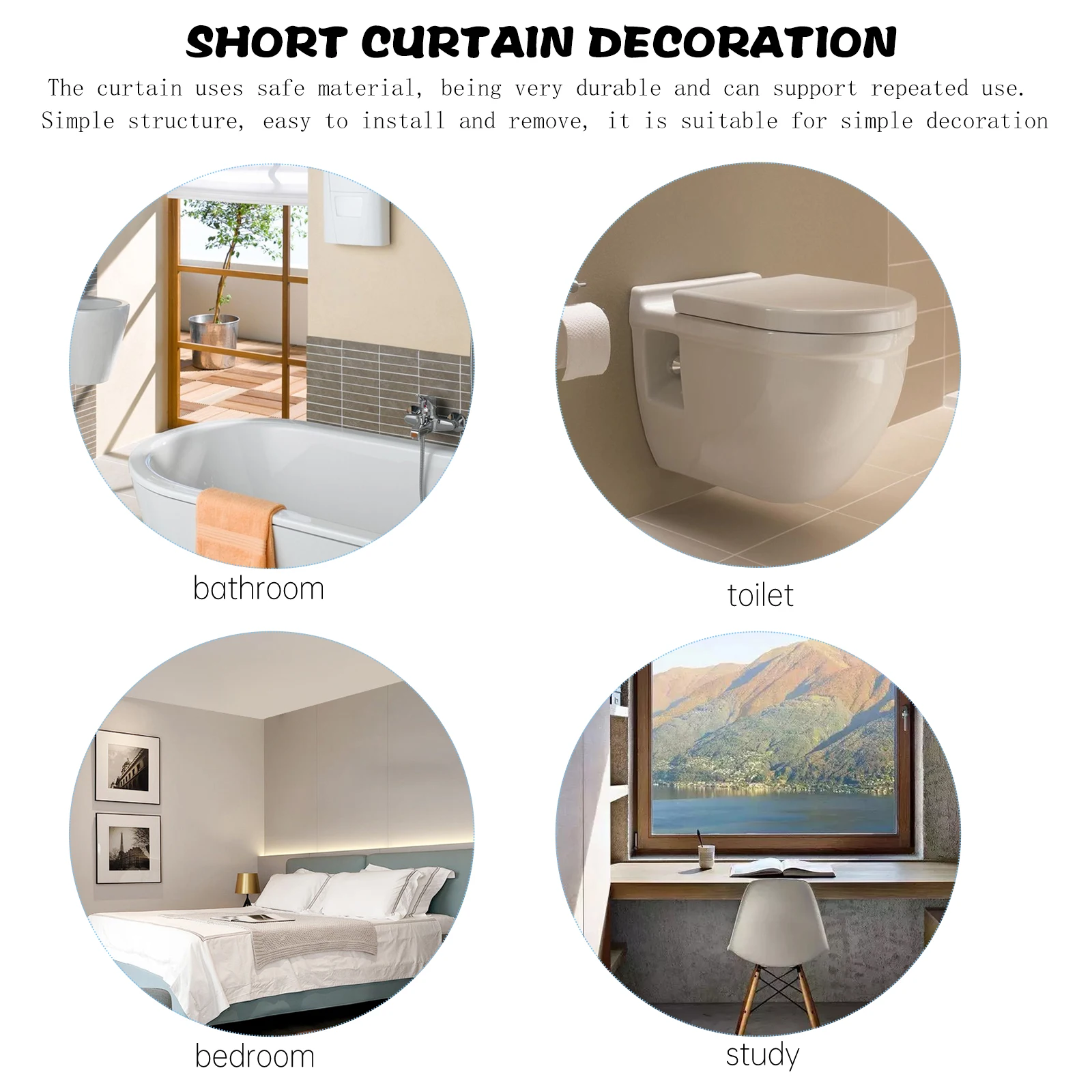 

Curtain Polyester Short Small for Windows Bathroom Curtains For Windows Kitchen Valance Cafe Curtains Privacy Light
