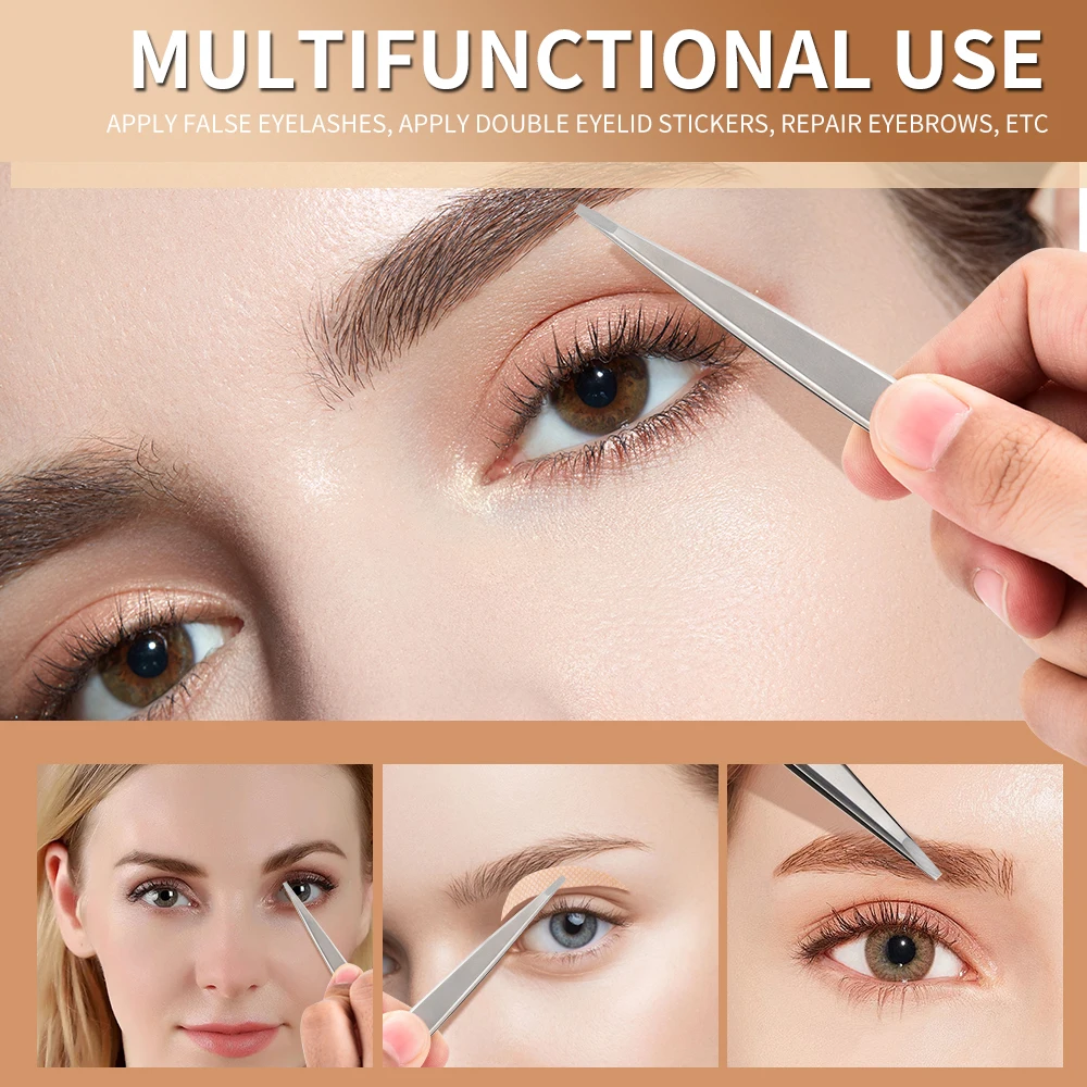 1 قطعة عالية الدقة المهنية الفولاذ المقاوم للصدأ الدقة الحاجب الملقط-شعر دقيق وناتف الرموش الصناعية مع Comfort2027