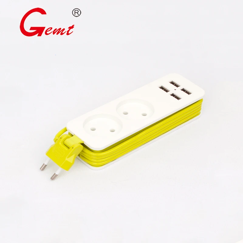 

GMT EU Plug Power Strip Настенная несколькими розетками Портативный 4 USB-порта для мобильных телефонов 1200 Вт 250 В 1,5 м Кабель для смартфонов Планшетов