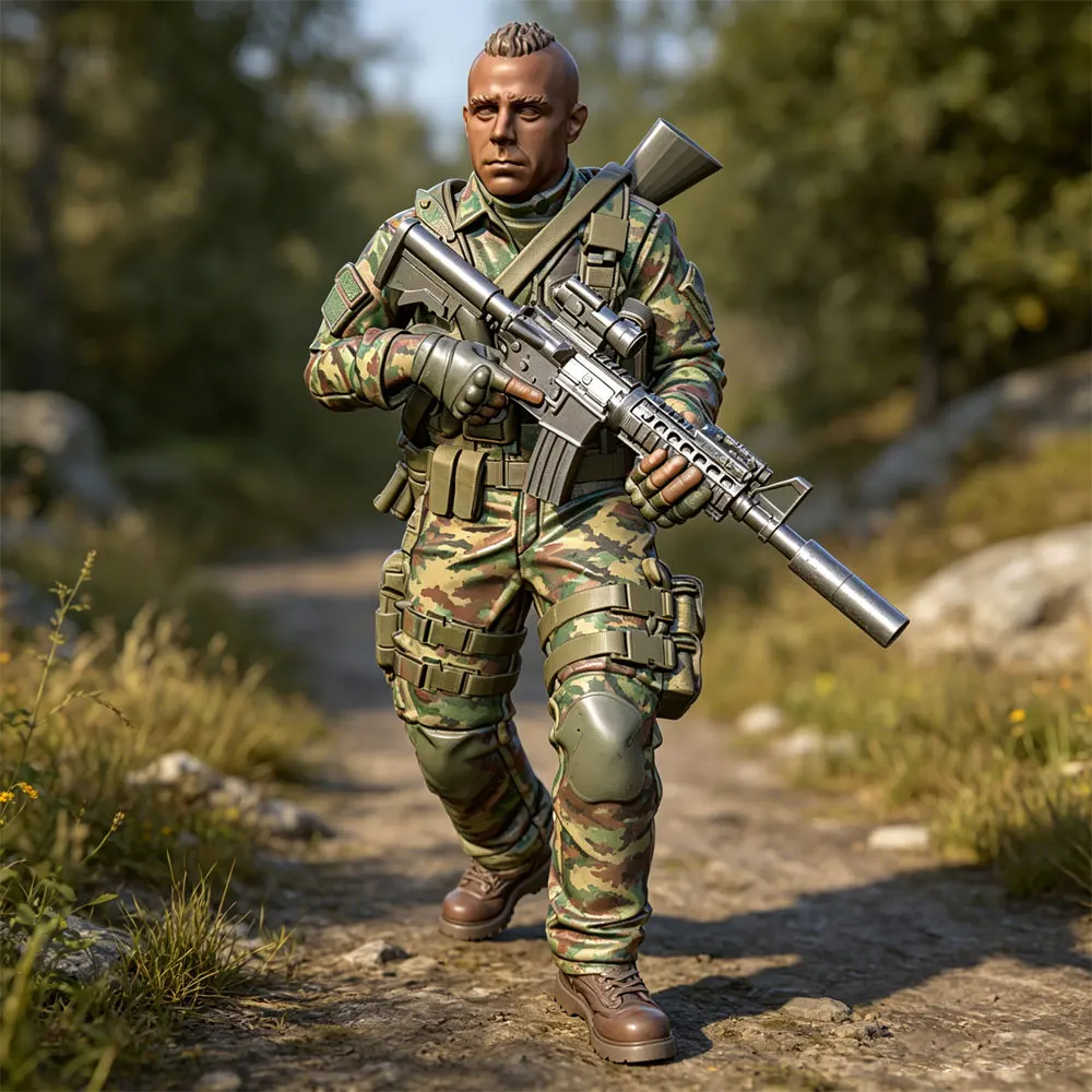 1/24/12/6 Desk ornament，Soldier Resin Model GK Miniature 3D Printed Gray Model Doll DIY Doll Model Uncolored