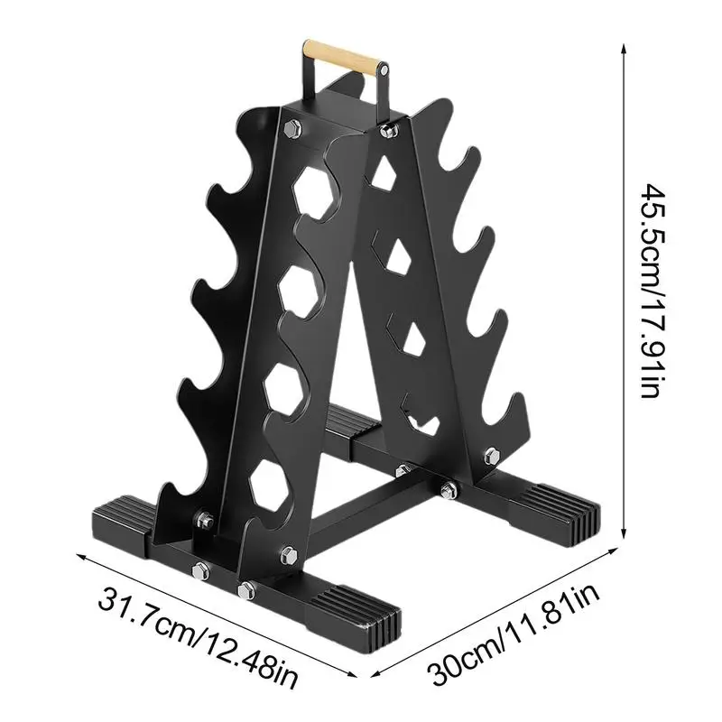 Weight Rack A-Shaped Home Gym Storage Solution Weight Tree Rack Dumbbell Storage Rack Sturdy Carbon Steel Construction Anti-Slip