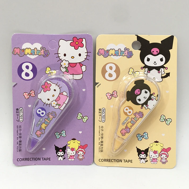 1/4 Stuks Sanrio Draagbare Correctie Tape Kawaii Melodie Kuromi White Out Corrector Briefpapier Student Schoolbenodigdheden Kantoor