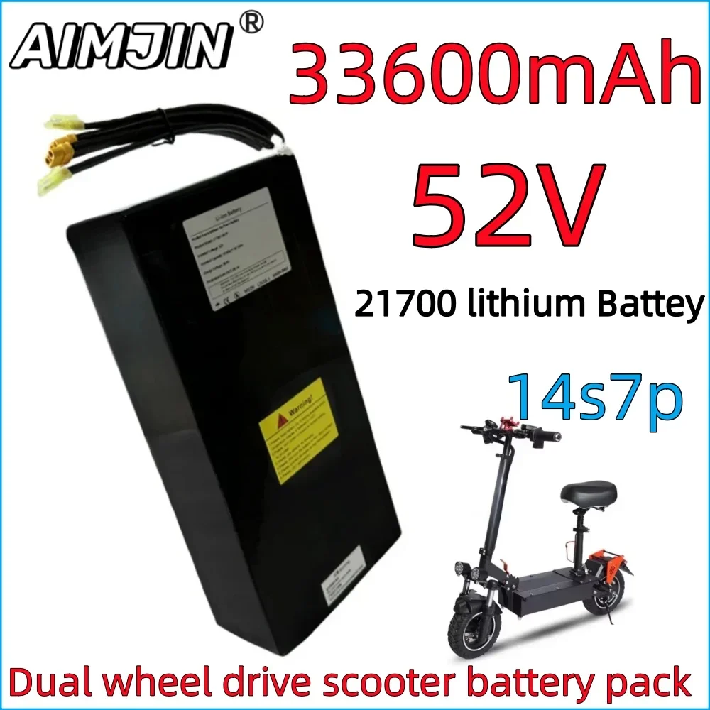 

High Quality 52V 33600mAh 21700 Lithium Battery Pack 14S7P High capacity Suitable For Dual Drive Scooter Battery