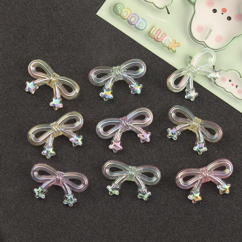 

Cordial Design 100Pcs 20*34MM DIY Beads/Bowknot Shape/Acrylic Bead/Hand Made/Aurora Effect/Jewelry Findings & Components #17145