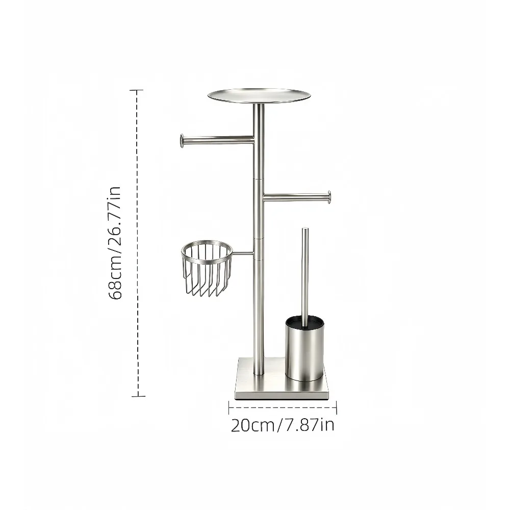 elegante-portasciugamani-e-portaspazzolino-da-bagno-modello-autoportante-in-acciaio-inossidabile-con-vassoio-e-cestello-disponibile-in-diverse-finiture