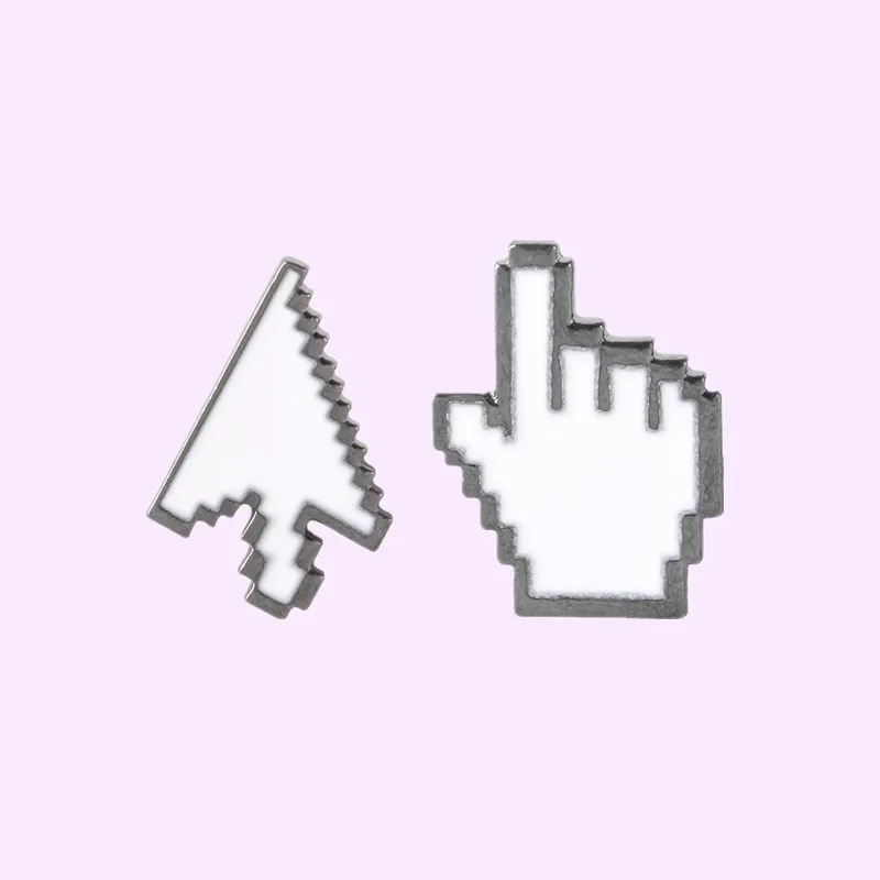 الجملة الكلاسيكية القديمة مدرسة نافذة أيقونة مؤشر الماوس انقر فوق شاشات الكمبيوتر القديمة بكسل اليد السهم المؤشر دبوس هدية لصديق