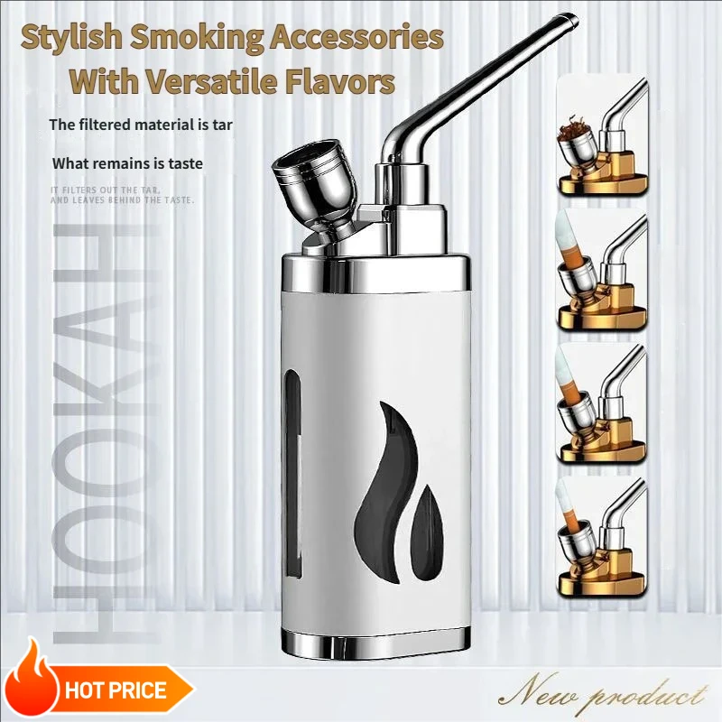 

Premium Hookah Pipe Dual Filter Water Recirculating Shisha Cigarette Holder Aluminum/Plastic Water Pipe Multi-Function Smoking