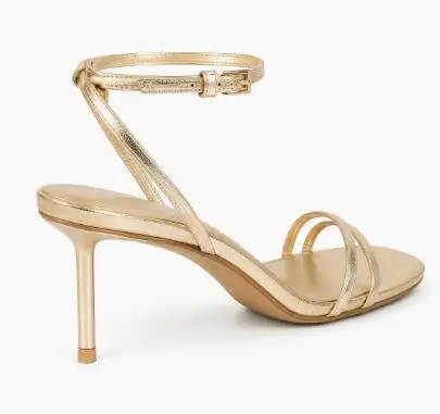 Golden Thin Strap Ankle Strap Sandals Open Toe Stiletto High Heels Women Summer Party Evening High Heel Dress Sandals For Ladies