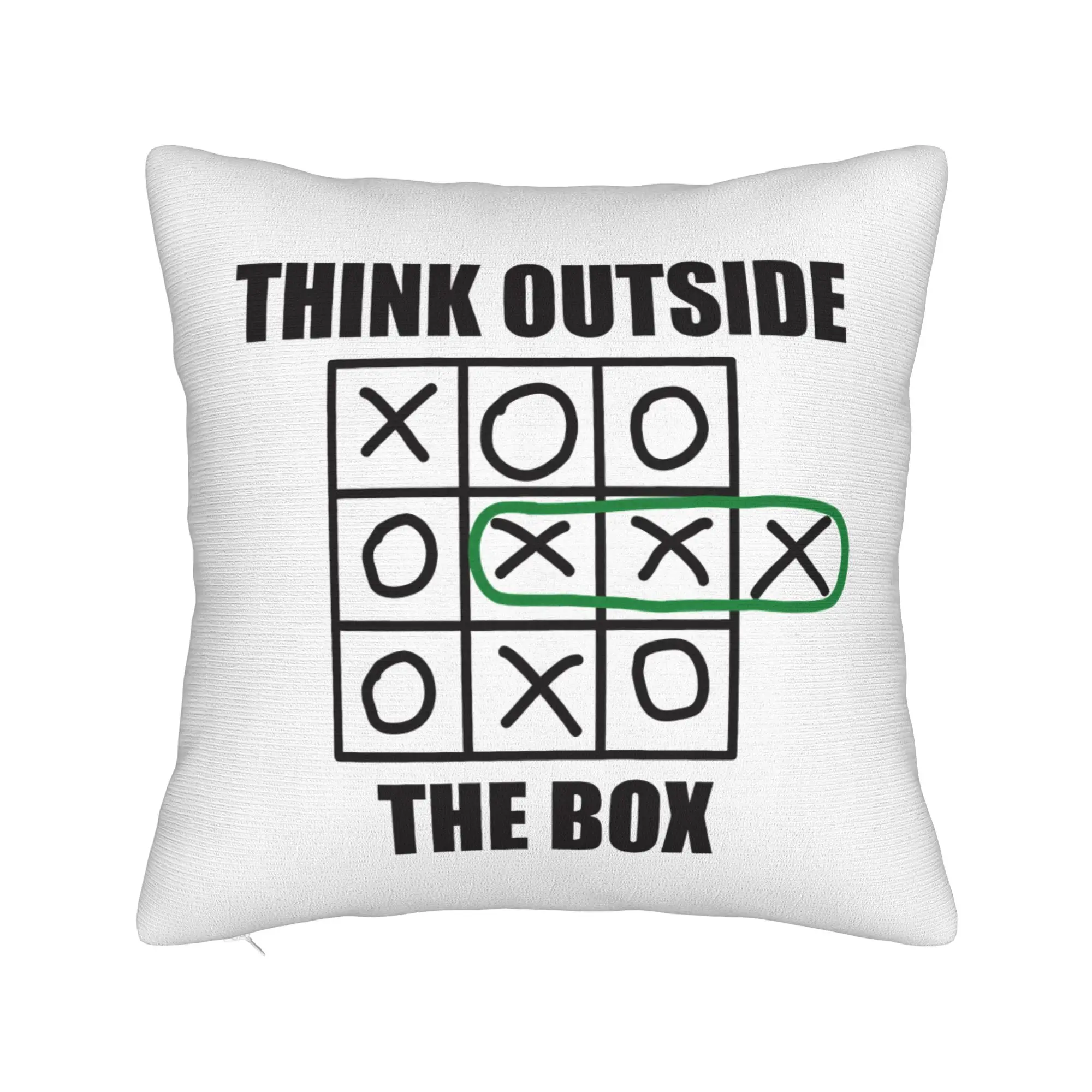 Think Outside the Box Tic Tac Toe Pillow Cover  Comfy Cushion Cover Retro Trendy Pillow Case For Living Room Sofa