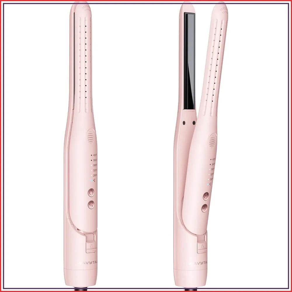 0.65" Pencil Flat Iron, Cool Curl Styler for Short Hair, Pixie Cut & Edges, 360 Cool Airflow for Long-Lasting Hold