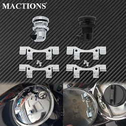 Pestillo de puerta de combustible con botón pulsador para motocicleta, tapa de tanque de gasolina y aceite para Harley Touring Electra Glide Road Glide Street Glide FLTR 1992-2021