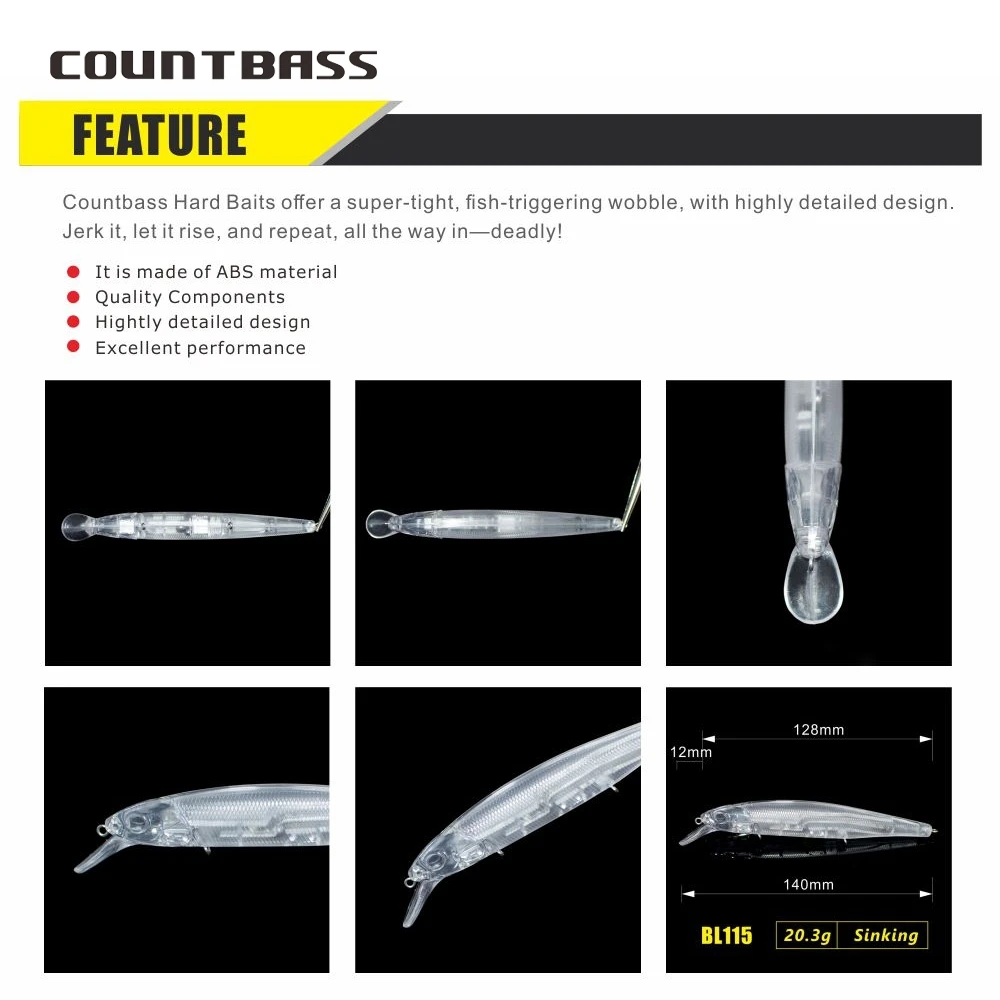 Countbass Wobbler duro blanco para pesca deportiva - imagen 5