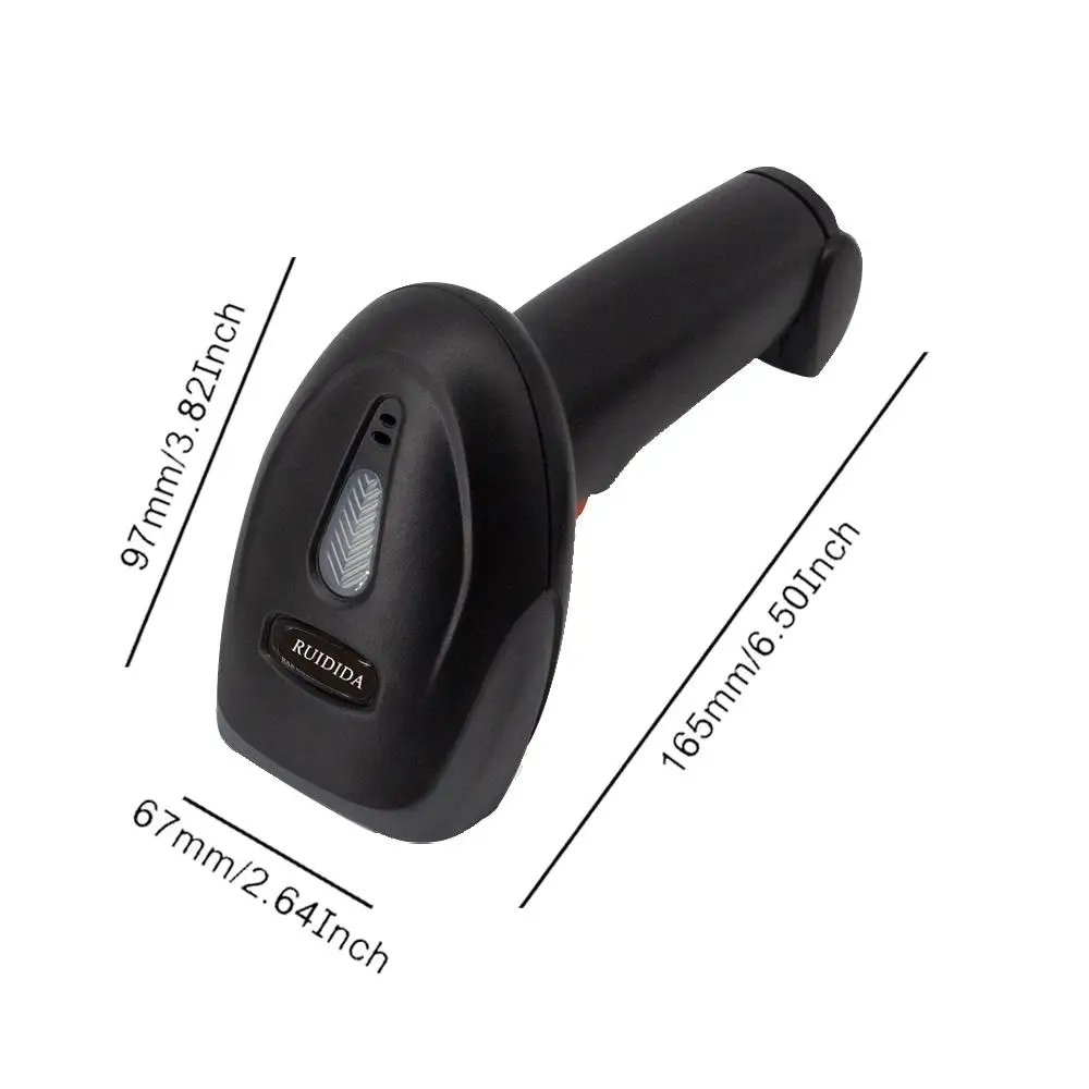 1D Wireless Barcode Scanner Handle Wireless Laser Reader  1d Bar Scanner Compatible with Windows Mac Linux Cash Register