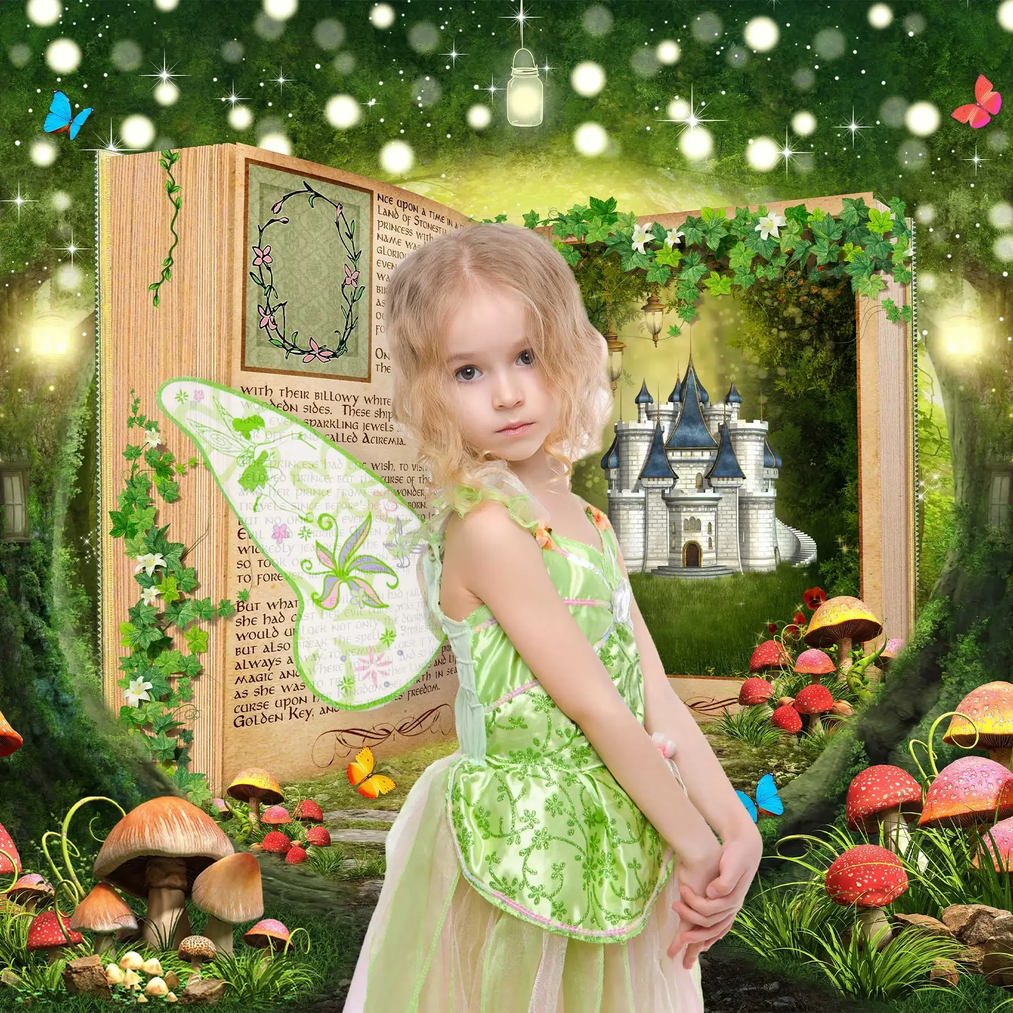 NeoBack Fairy Tale Magic Forest Backdrops Baby Birthday Party Mushroom Elves Spring Backgrounds Photo Enchanted Photography