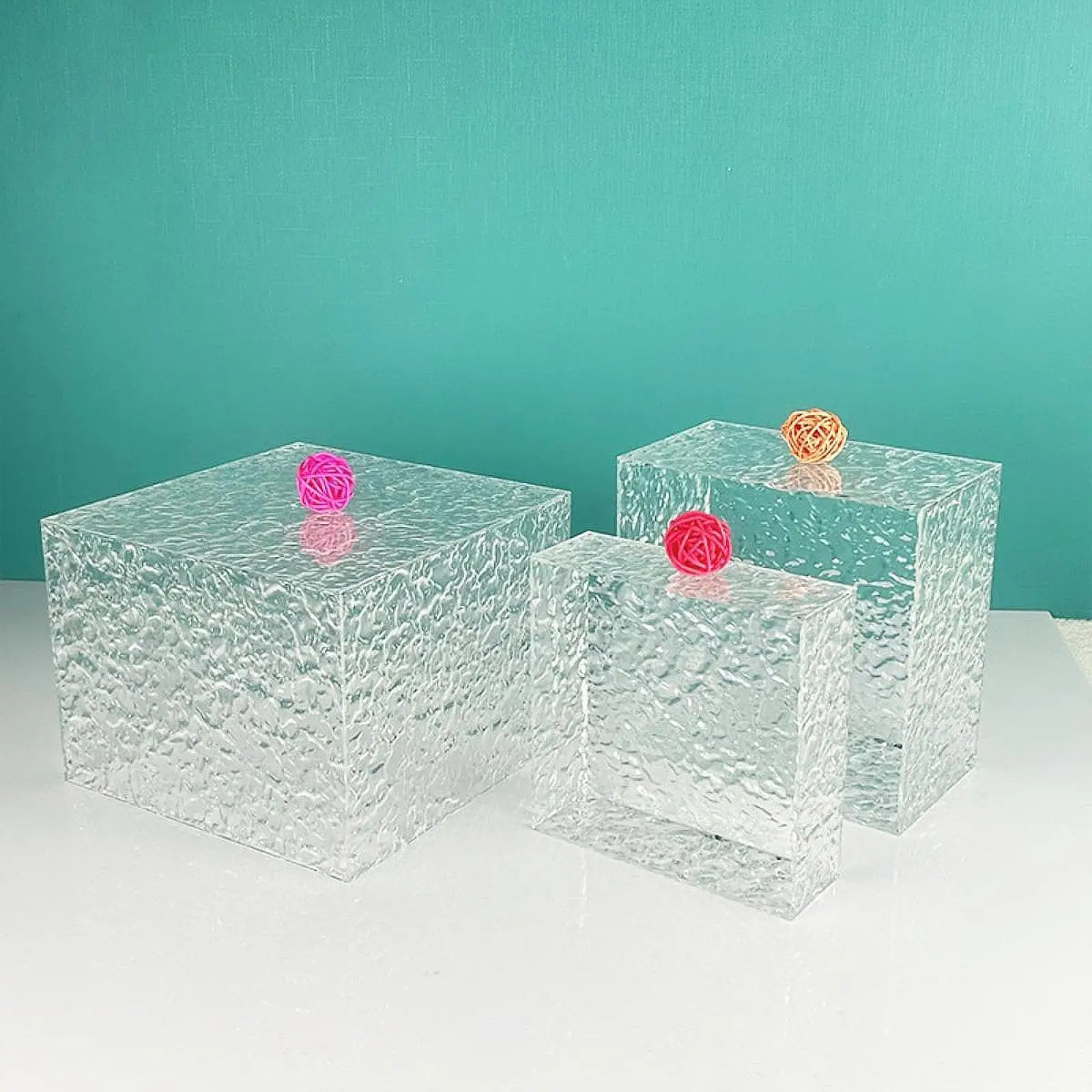3Pcs Acrylic Buffet Risers Food Display Stand Shelf for Food Crafts Catering