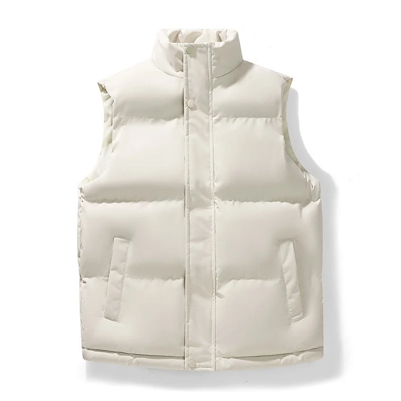 Men's Thickened Vest Jacket, Stand-Up Collar Sleeveless Vest, Thick and Warm, Fall/Winter Vest, Men's Winter Vest