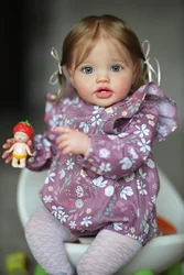 24Inch Reborn Toddler Doll Lottie Princess Girl lifelike Soft 3D Skin Many Details Veins Handmade Art Doll with Hand Root Hair