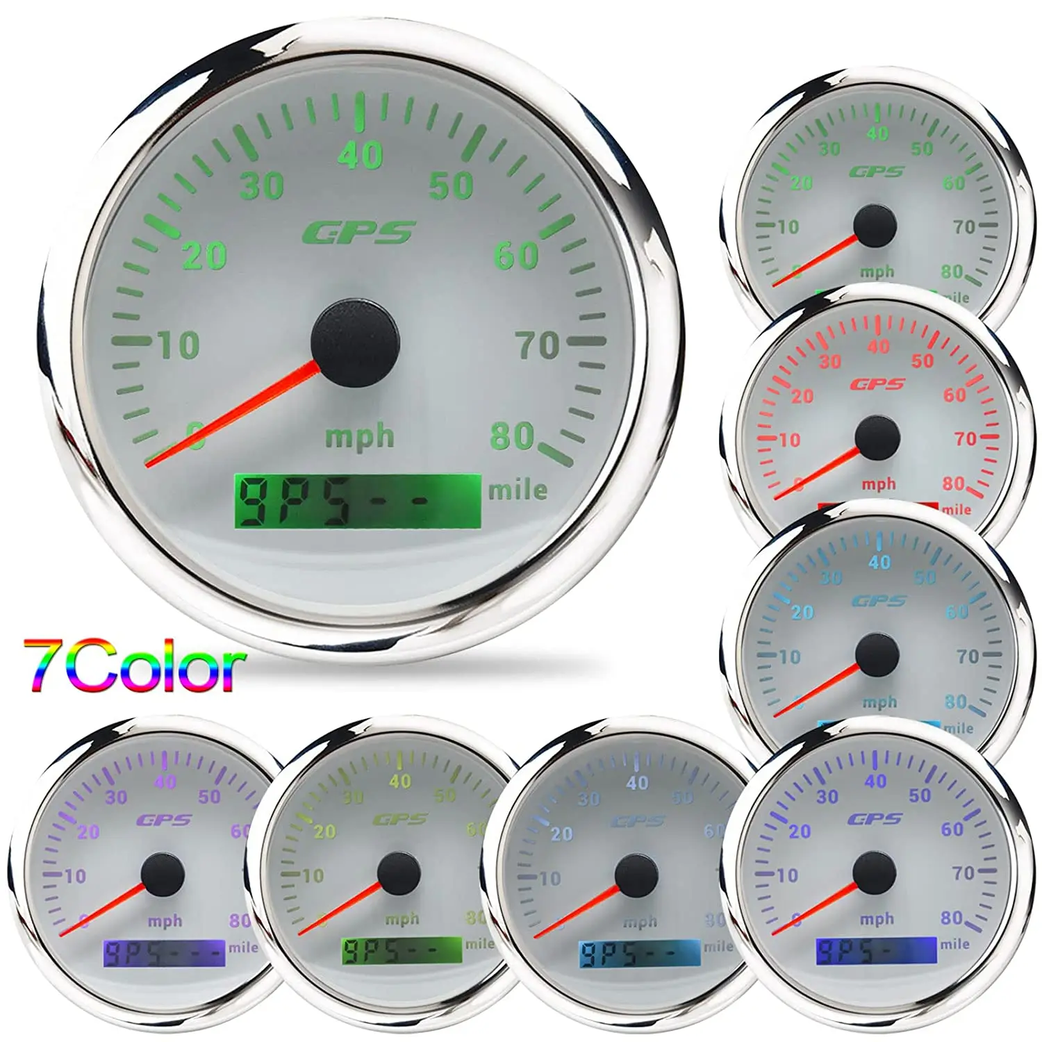 85mm Adjustable Digital Display Universal 30 MPH Car Boa GPS Speedometer