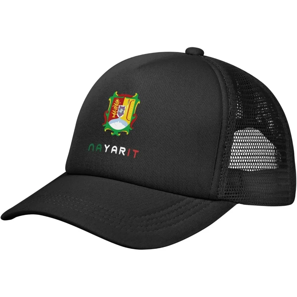 Nayarit Mexico State Unisex Adult Classic Mesh Baseball Cap Snapback hat Grid mesh Hat Black