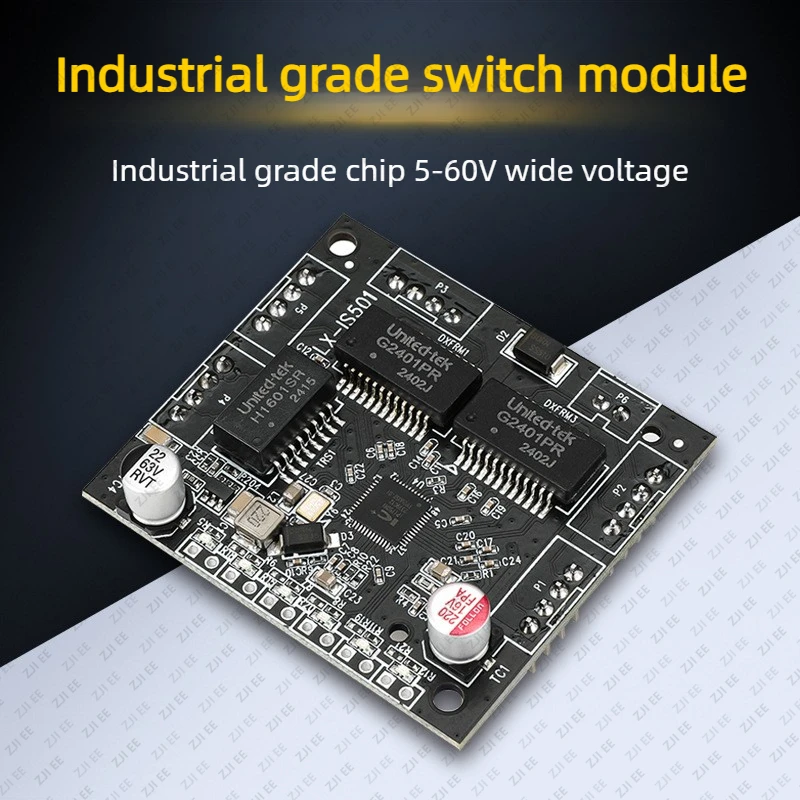 

LX-IS501-2 Industrial Grade 5-port 100M Switch Module Micro 2.54 Pin Data Transfer Built-in Embedded Main Board