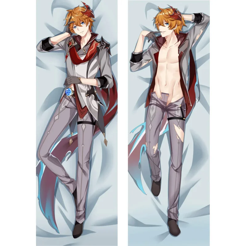 WT Game Genshin Impact Dakimakura Tartaglia Cosplay Pillowcase Hugging Body Pillow Case Otaku Throw Bed Pillow Cover Peachskin