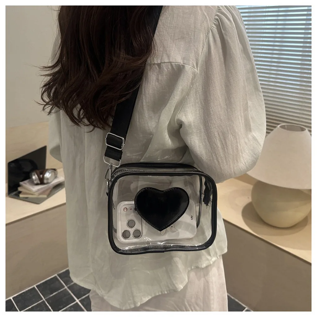 Women'S Clear Handbag Lightweight Transparent Jelly Crossbody Bag Pvc Plastic Crossbody Bag Decorative Small Square Handbag