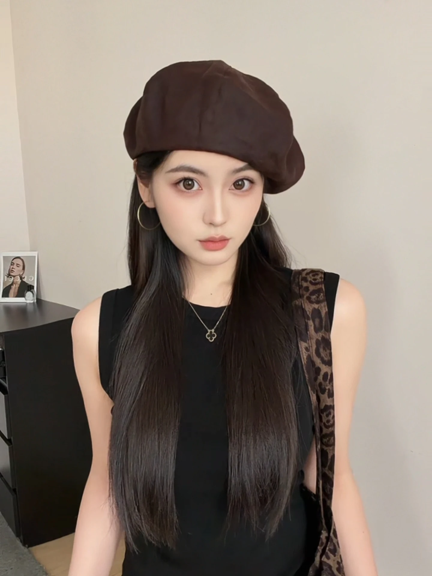 foldable-women's-beret-hat-spring-summer-youth-round-top-short-brim-adjustable-size-silk-tussah-cloud-shawl-high-quality-hors