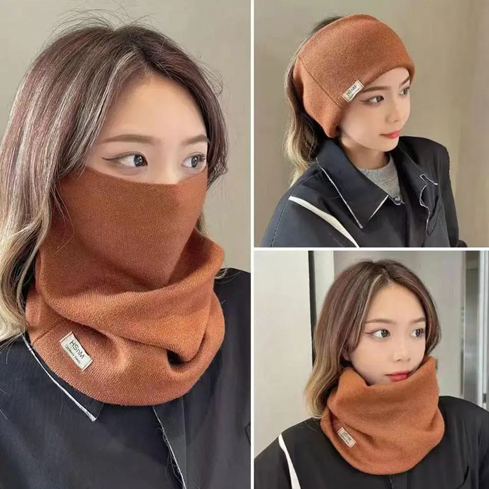 Máscara cálida de invierno para mujer, protección del cuello gruesa de felpa, cubierta facial ajustable para deportes al aire libre, ciclismo, bufanda de esquí a prueba de viento, máscaras