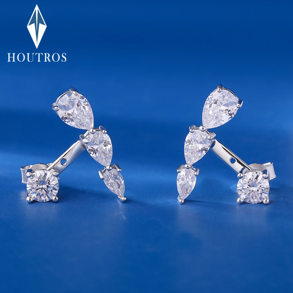 

5mm 0.5CT D Color Moissanite Stud Earrings for Women 925 Sterling Silver Sparkling Detachable Earring Wedding Party Jewelry Gift
