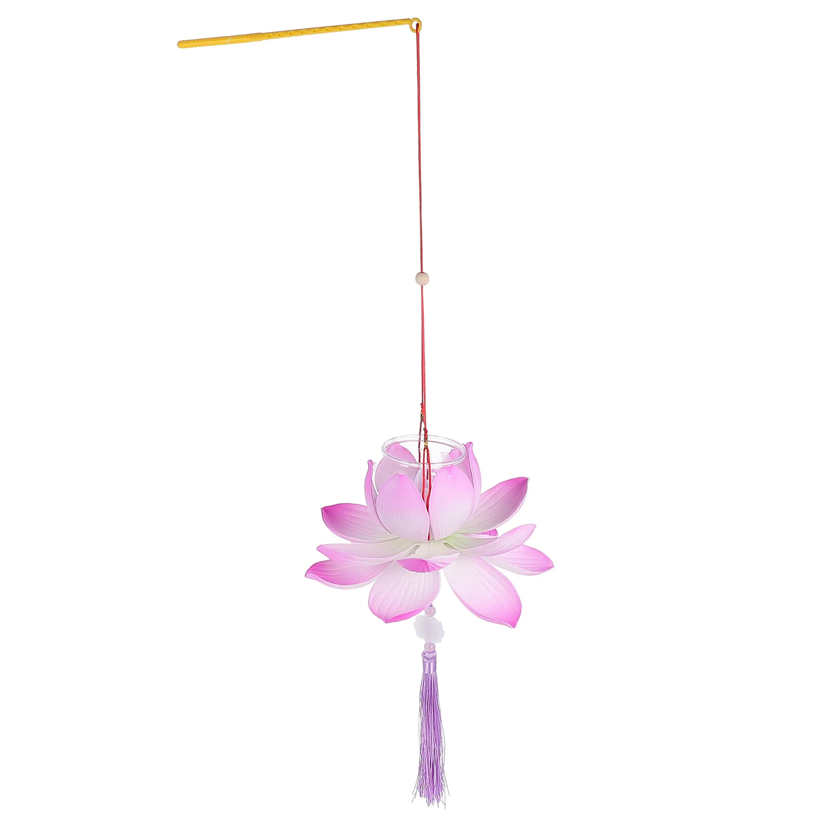 1 conjunto lanterna diy material forma de lótus borla leve durável festival decoração handheld festa lanterna fazendo suprimentos kit