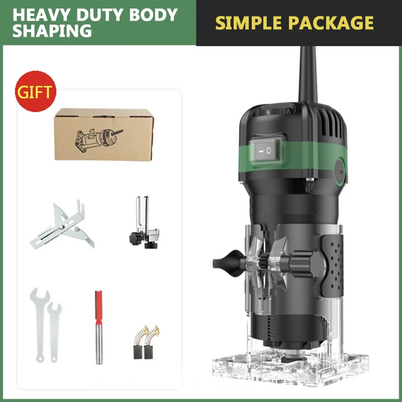 800W Woodworking Trimming and Slotting Machine To Engraving Electromechanical Wood Milling and Slotting Machine