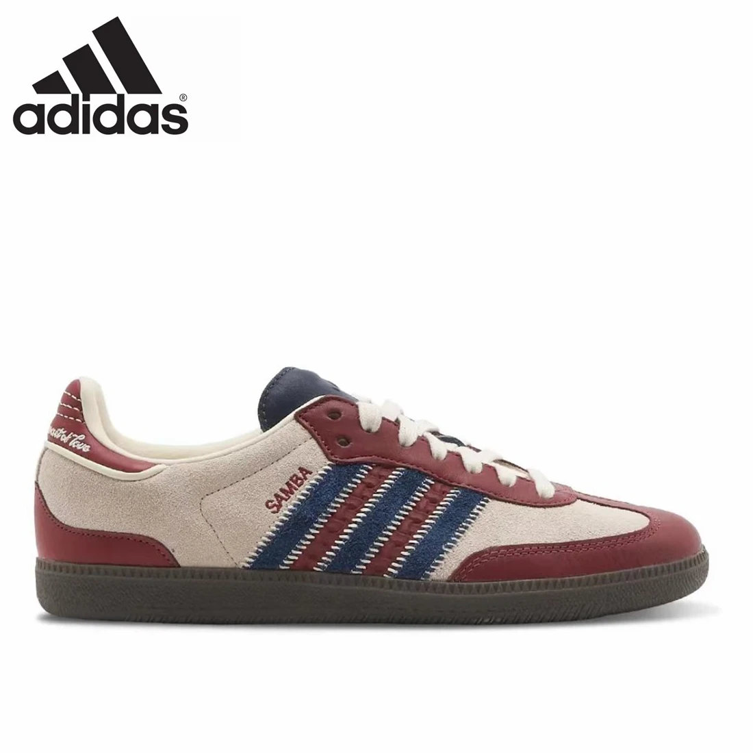 Adidas Samba OG-Baskets de sport rétro polyvalentes, chaussures d\'entraînement allemandes Maroon, chaussures de planche décontractées, Notitle