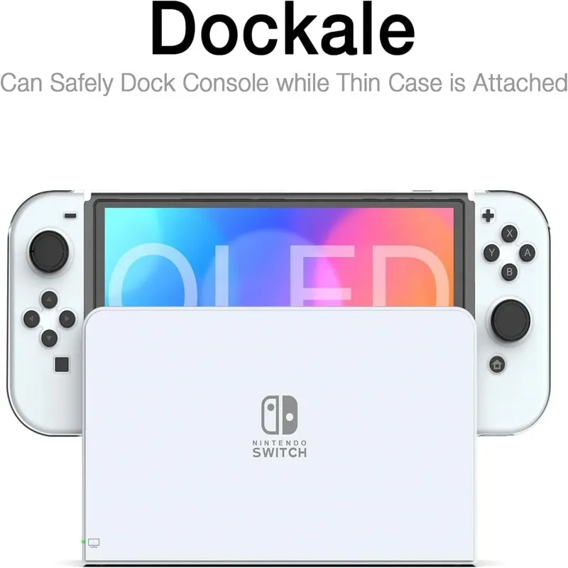 Suitable for Nintendo Switch OLED Protective Case TPU Material Split Case with Screen Tempered Film and 6 Thumb Keycaps