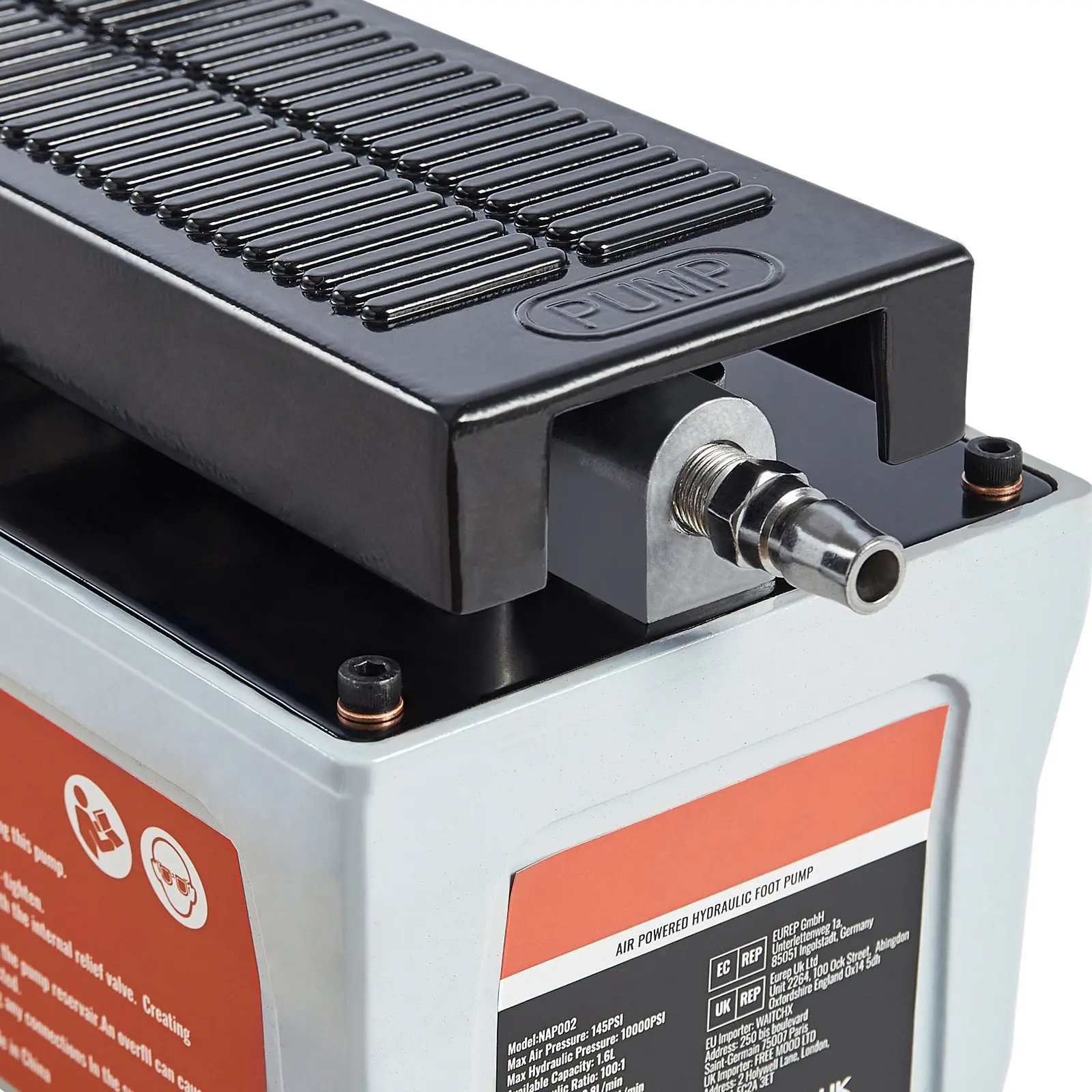Air Hydraulic Pump, 10,000 PSI 1/2 Gal Reservoir, NPT 3/8