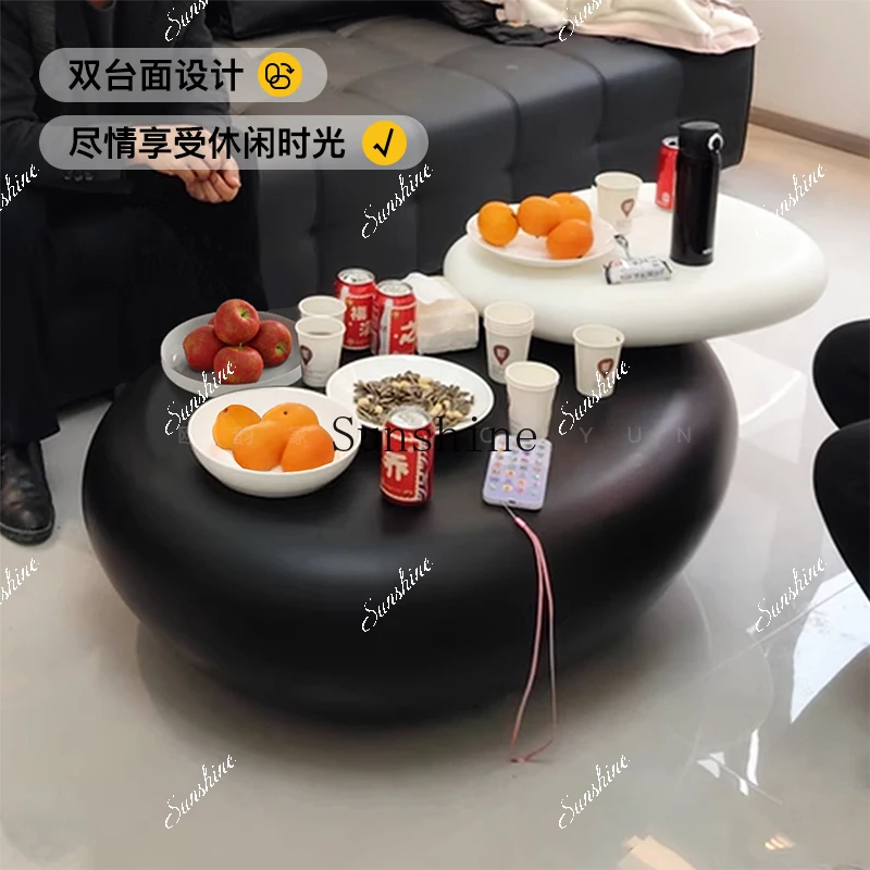 Home removable living room Home small apartment design Modern light luxury creative rotating coffee table  FT