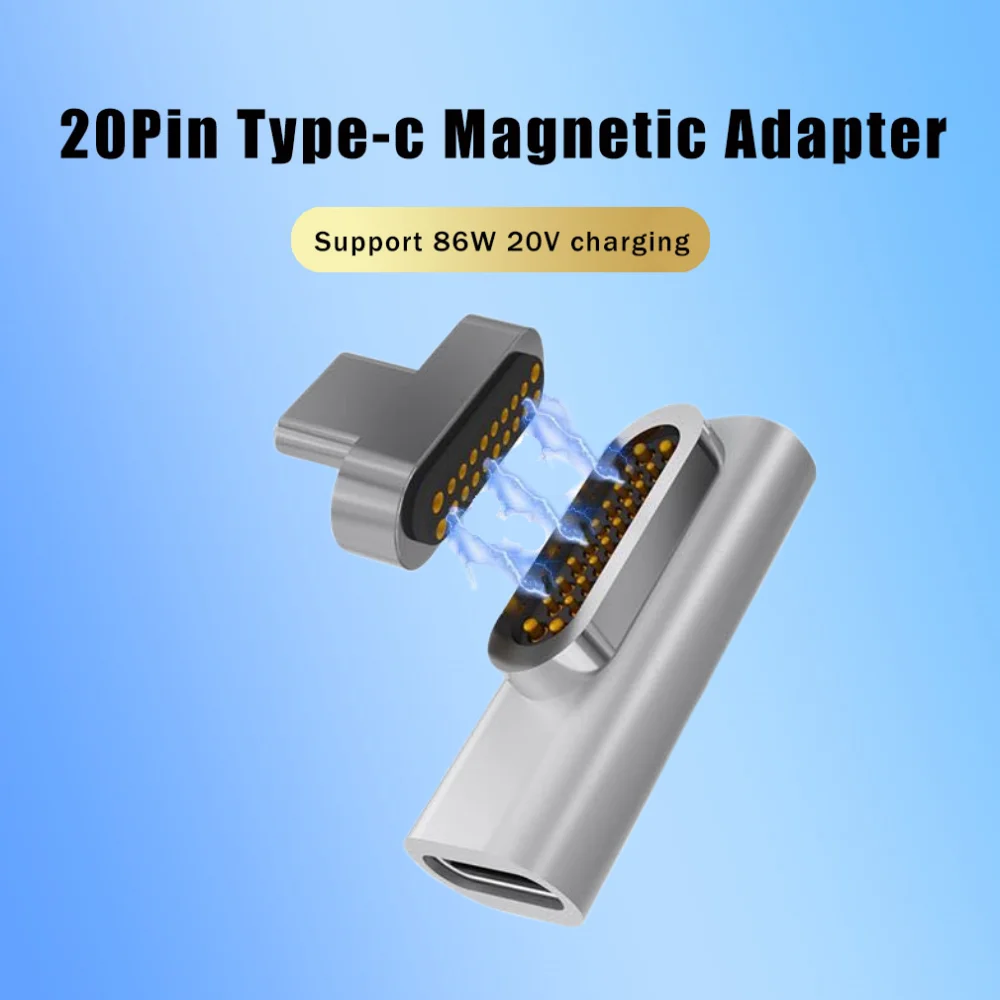 

20Pin Type-c Magnetic Adapter Macbook Dedicated USB3.1 Phone Computer PD Fast Charging Data Video audio Sync Adaptor Connector