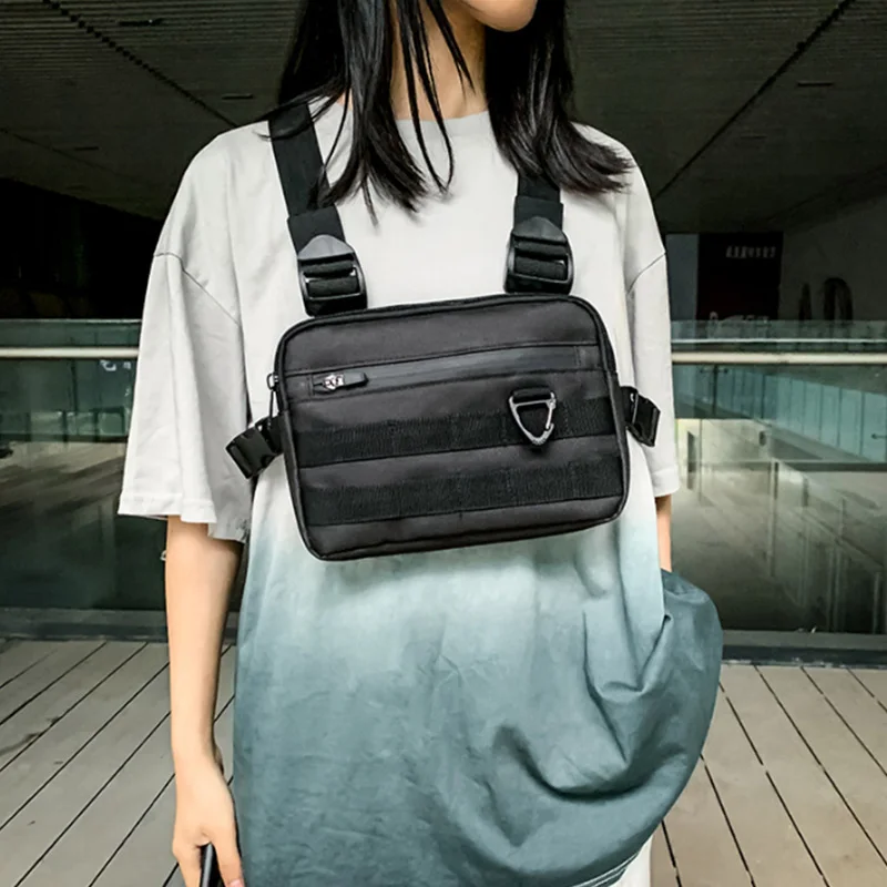 Sports Vest Backpack Outdoor Cycling Bag Woman Hiking Marathon Chest Rig Bag Storage Pocket Unisex Lightweight Running Chest Bag