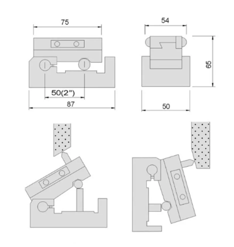 CNC Grinding Machine Precision Angle Sine Dresser AP50 Dressing Fixture 0-60 Degrees For Wheel