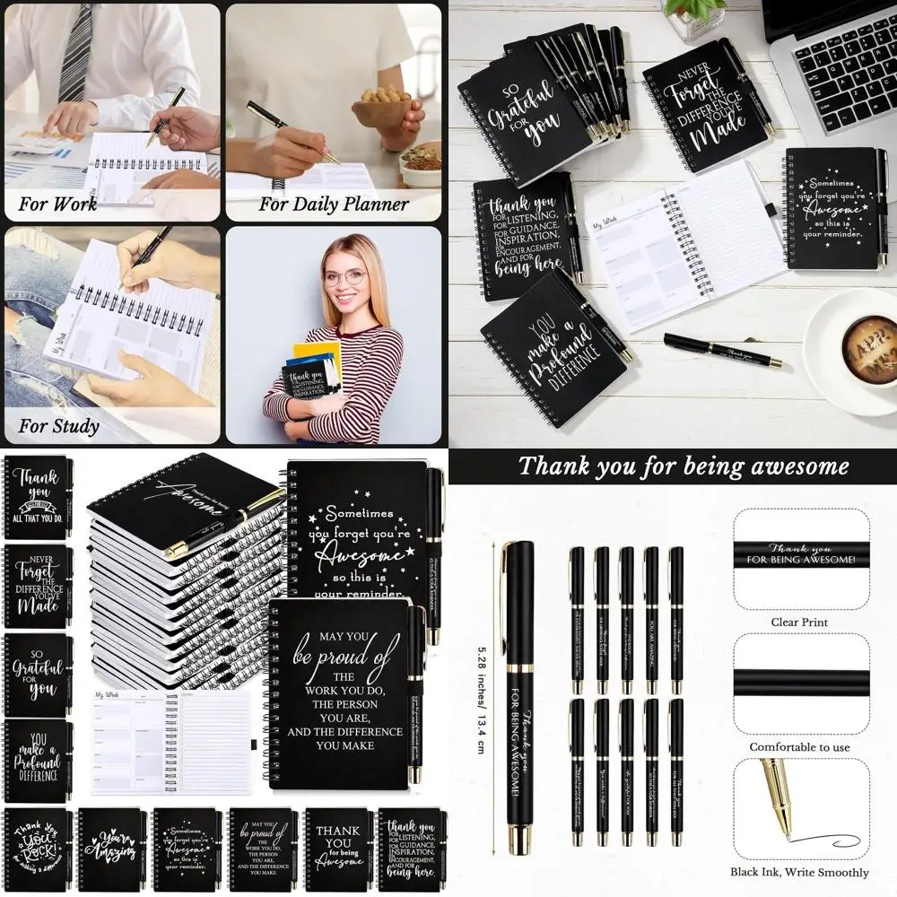 

Оптом 50 наборов из 100 подарочных пакетов для сотрудников: набор блокнотов и ручек формата А6 на Рождество команды, идеально подходит для офиса, персонала, учителей, медсестер